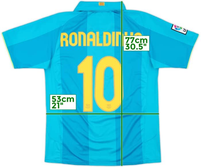 2007-09 Barcelona Away Shirt Ronaldinho #10 - 9/10 - (M)