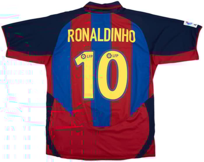 2003-04 Barcelona Home Shirt Ronaldinho #10 - 8/10 - (L)