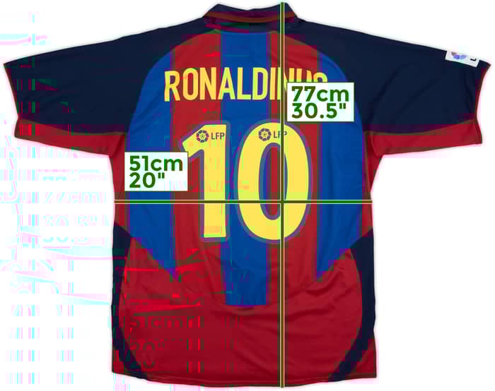 2003-04 Barcelona Home Shirt Ronaldinho #10 - 8/10 - (L)