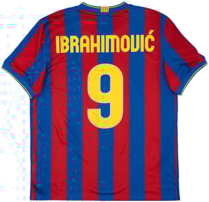 2009-10 Barcelona Home Shirt Ibrahimovic #9 - 7/10 - (L)