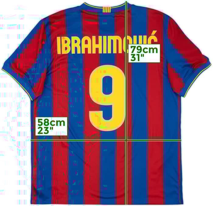 2009-10 Barcelona Home Shirt Ibrahimovic #9 - 7/10 - (L)