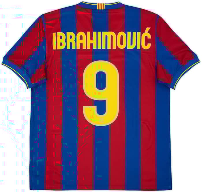 2009-10 Barcelona Home Shirt Ibrahimovic #9 - 7/10 - (M)