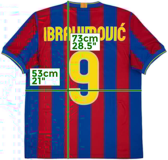 2009-10 Barcelona Home Shirt Ibrahimovic #9 - 7/10 - (M)
