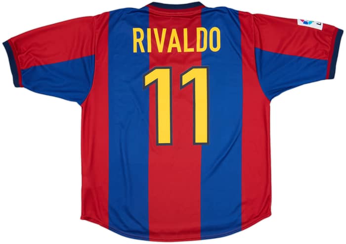 1998-00 Barcelona Home Shirt Rivaldo #11 - 9/10 - (XL)