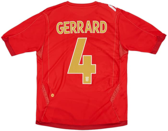 2006-08 England Away Shirt Gerrard #4 - 6/10 - (M)