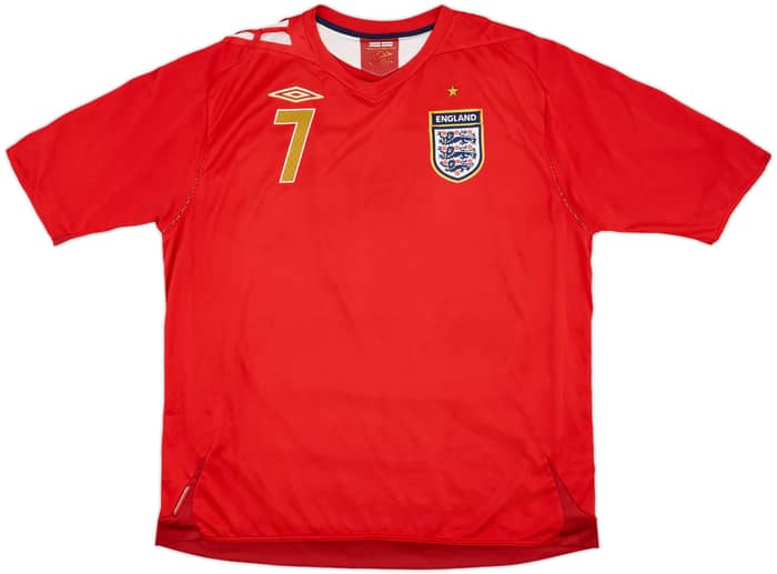 2006-08 England Away Shirt Beckham #7 - 6/10 - (XXL)