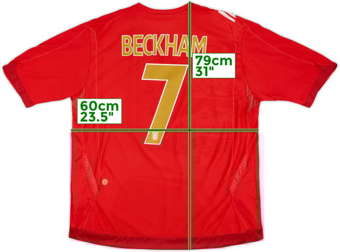 2006-08 England Away Shirt Beckham #7 - 6/10 - (XXL)