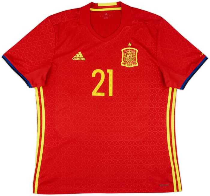 2016-17 Spain Home Shirt Silva #21 - 8/10 - (XL)