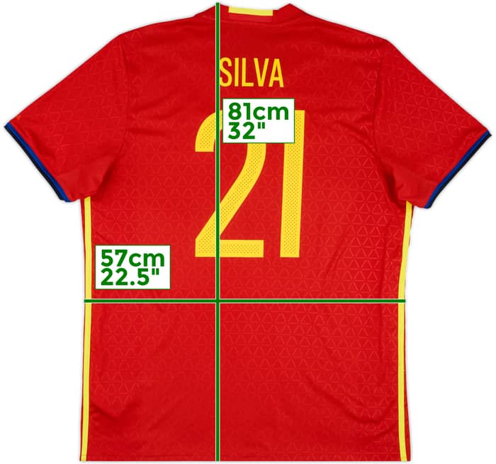 2016-17 Spain Home Shirt Silva #21 - 8/10 - (XL)