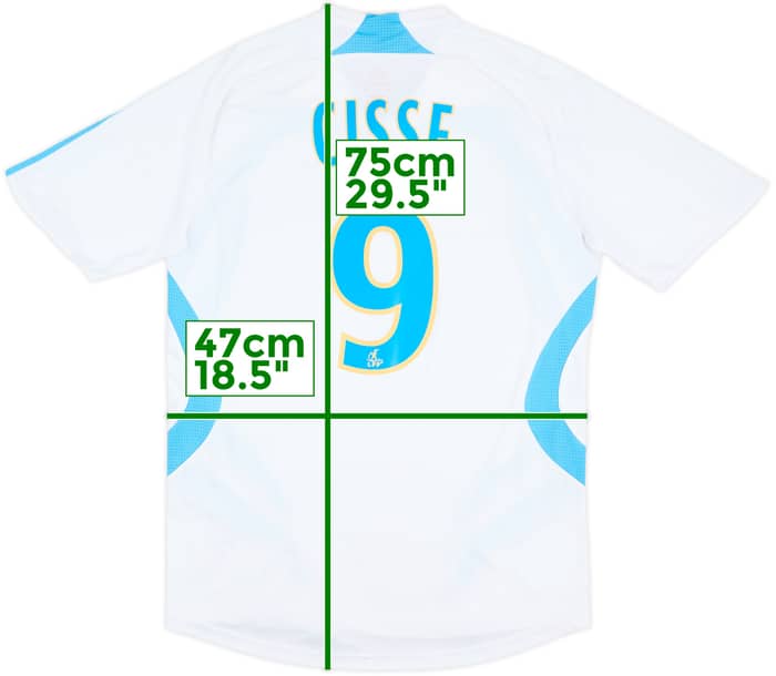 2007-08 Olympique Marseille Home Shirt Cisse #9 - 6/10 - (S)