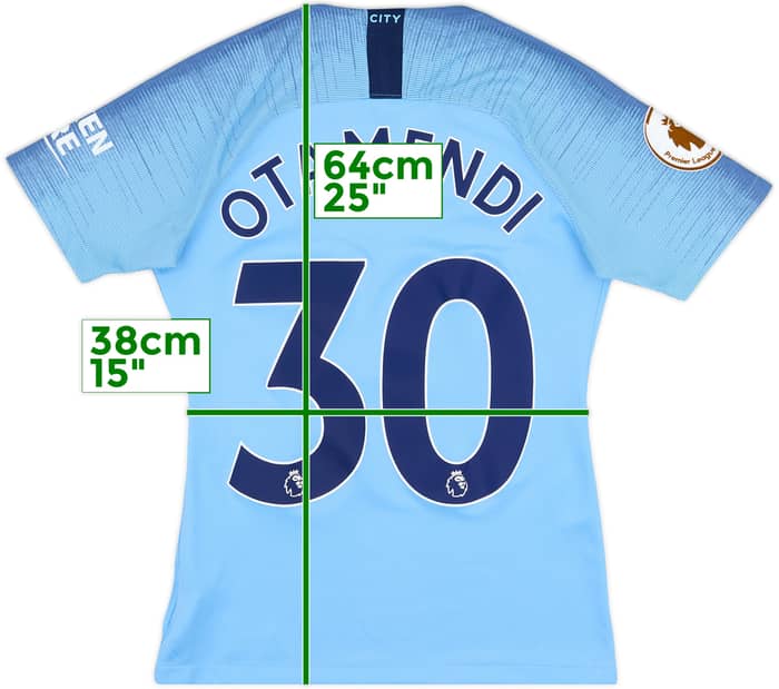 2018-19 Manchester City Home Shirt Otamendi #30 - 7/10 - (Women's S)