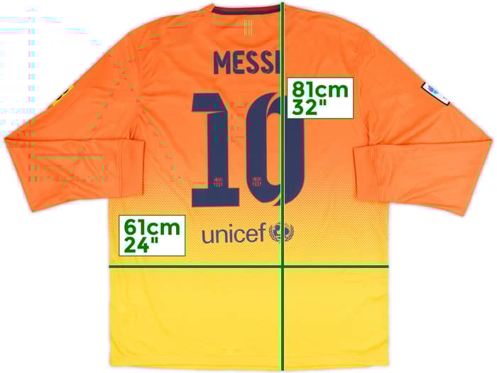 2012-13 Barcelona Away L/S Shirt Messi #10 (XL)
