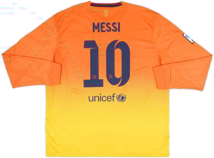 2012-13 Barcelona Away L/S Shirt Messi #10 (XXL)