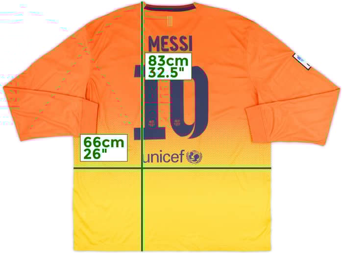 2012-13 Barcelona Away L/S Shirt Messi #10 (XXL)