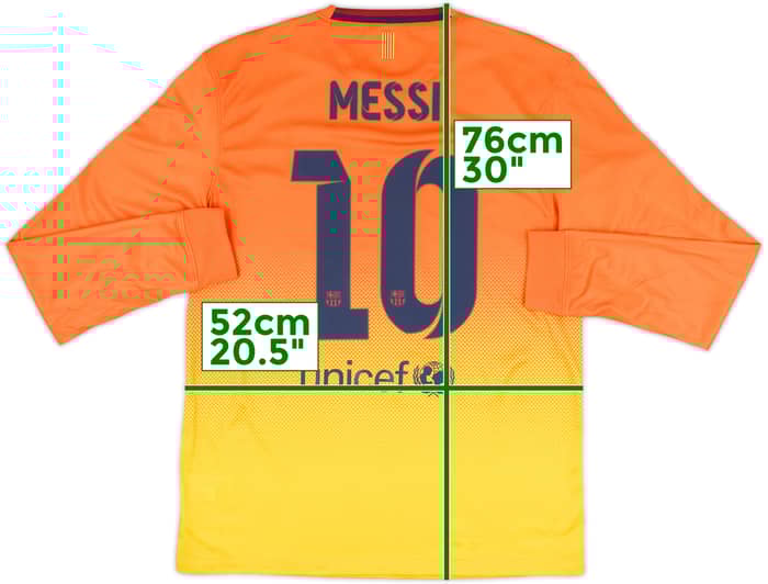 2012-13 Barcelona Away L/S Shirt Messi #10 (M)