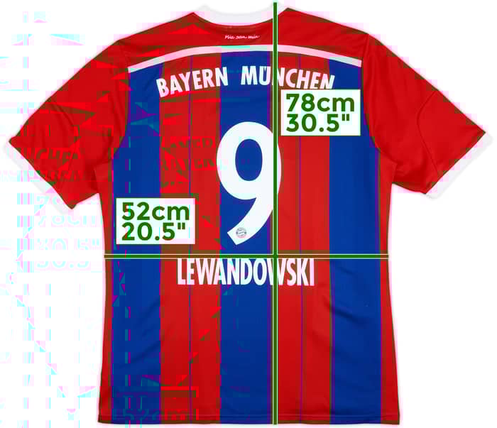 2014-15 Bayern Múnich Camiseta Local Lewandowski #9 - 7/10 - (XL)