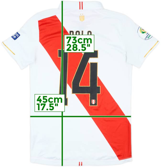 2019 Peru Match Issue Copa America Home Shirt Polo #14
