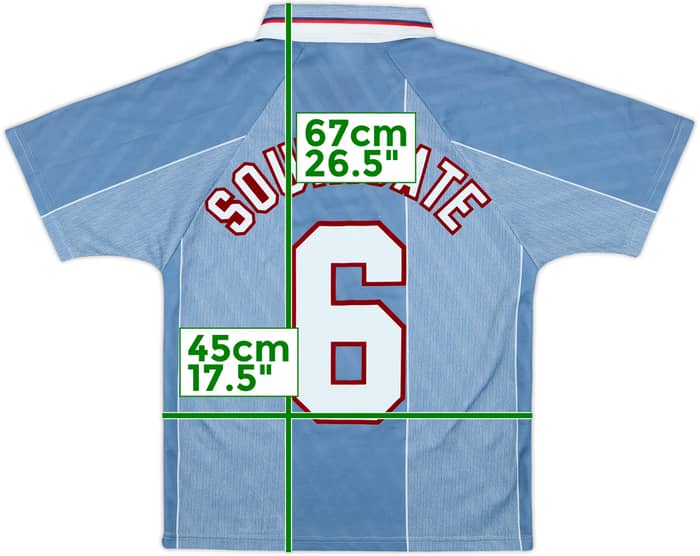 1996-97 England Maillot extérieur Southgate #6 - 8/10 - (Y)