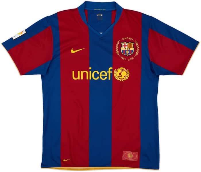 2007-08 Barcelona Home Shirt Ronaldinho #10 - 8/10 - (L)