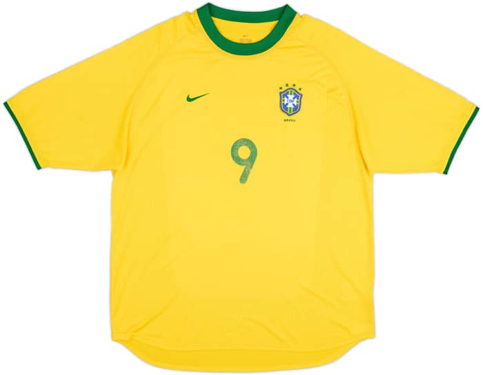 2000-02 Brazil Home Shirt Ronaldo #9 - 4/10 - (XL)