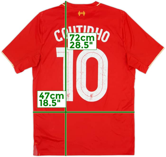 2015-16 Liverpool Home Shirt Coutinho #10 - 5/10 - (S)