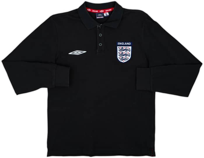 2002-04 England Umbro Polo L/S Shirt - 9/10 - (M)
