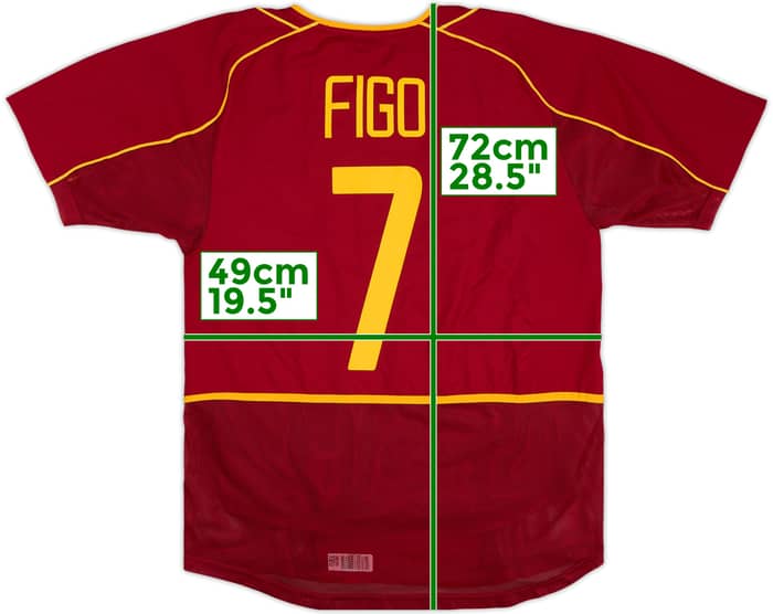 2002-04 Portugal Player Issue Home Shirt Figo #7 - 8/10 - (M)