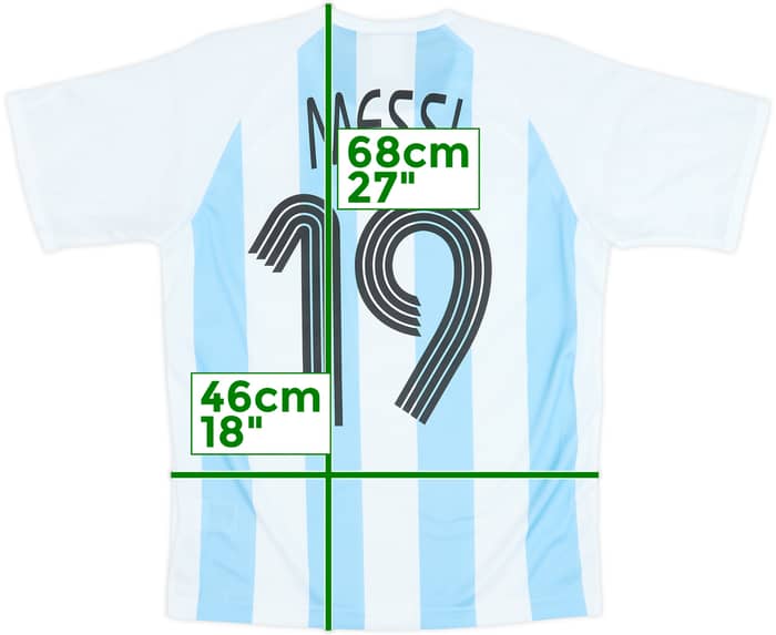 2005-07 Argentina Basic Home Shirt Messi #19 - 9/10 - (S)