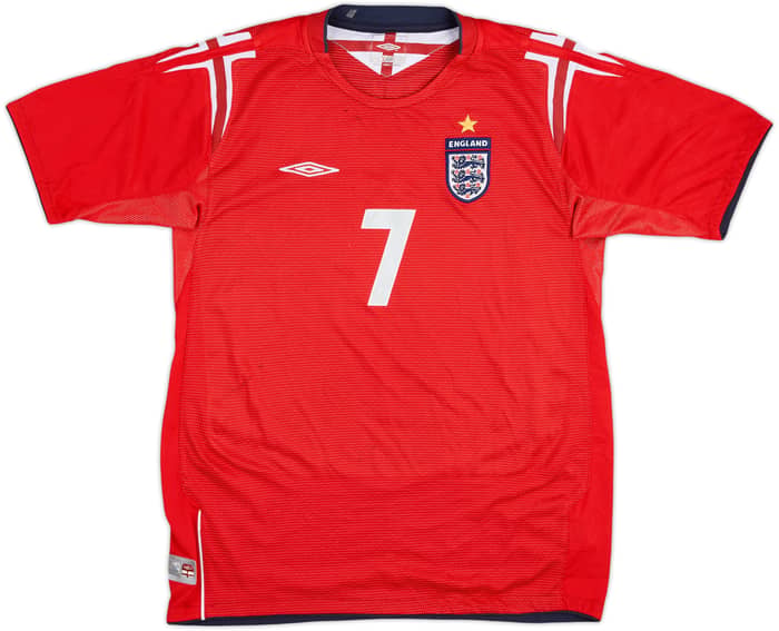 2004-06 England Away Shirt Beckham #7 - 5/10 - (XL.Boys)