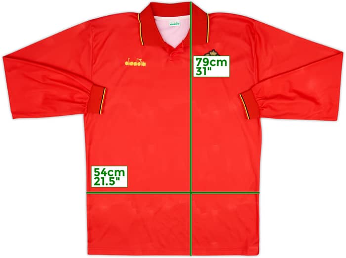 1992-94 Belgium Home L/S Shirt - 7/10 - (XL)