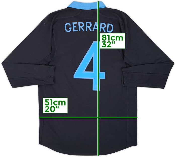 2011-12 England Away L/S Shirt Gerrard #4 - 9/10 - (M)