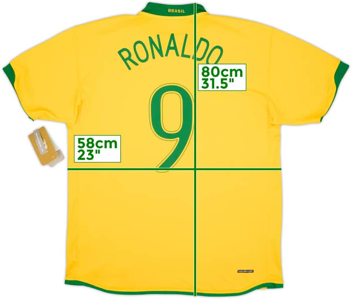 2006-08 Brazil Home Shirt Ronaldo #9 (XL)
