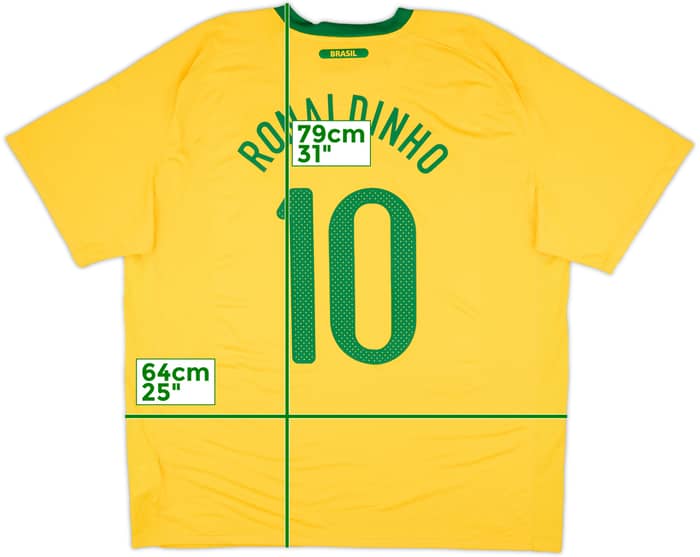 2010-11 Brazil Home Shirt Ronaldinho #10 (XXL)
