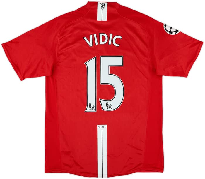 2007-09 Manchester United Home Shirt Vidic #15 (S)