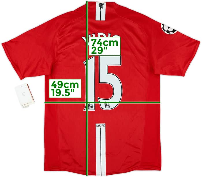 2007-09 Manchester United Home Shirt Vidic #15 (S)