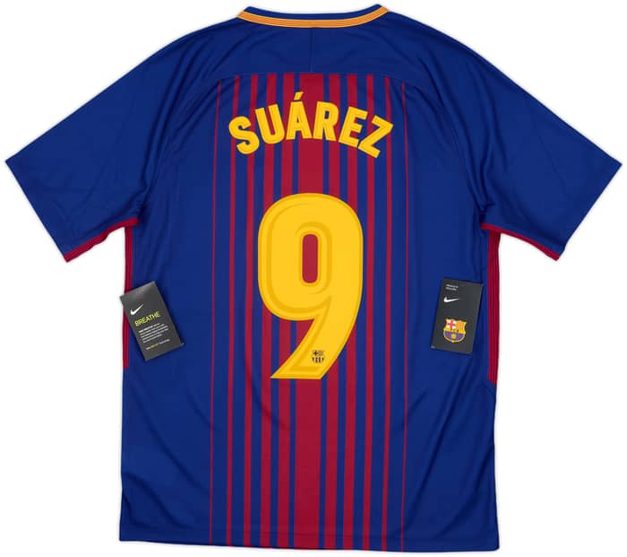 2017-18 Barcelona Home Shirt Suarez #9 (M)