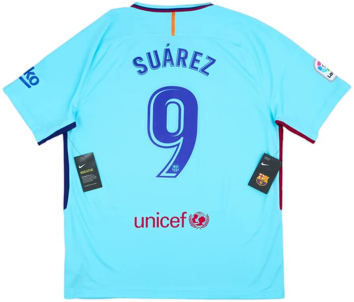 2017-18 Barcelona Away Shirt Suarez #9 (XL)