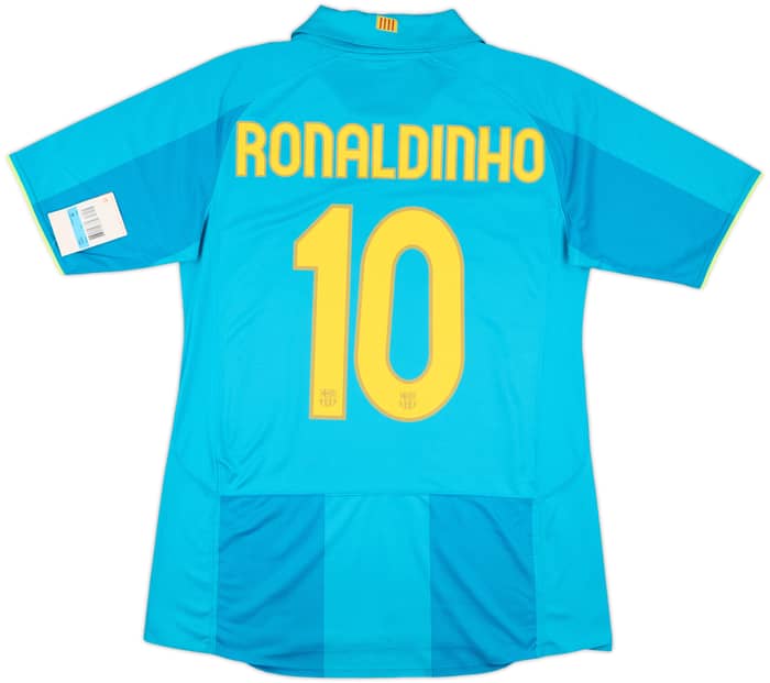 2007-09 Barcelona Player Issue Away Shirt Ronaldinho #10 (M)