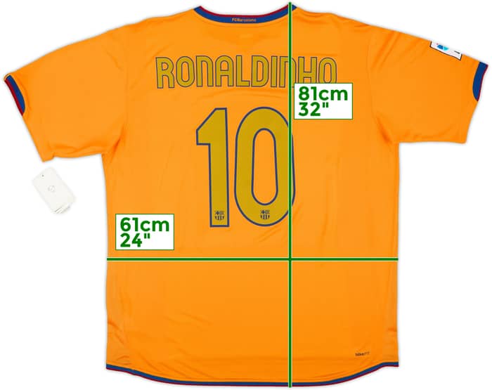 2006-08 Barcelona Away Shirt Ronaldinho #10 (XL)