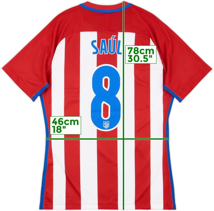2016-17 Atletico Madrid Authentic Home Shirt Saul #8 (L)