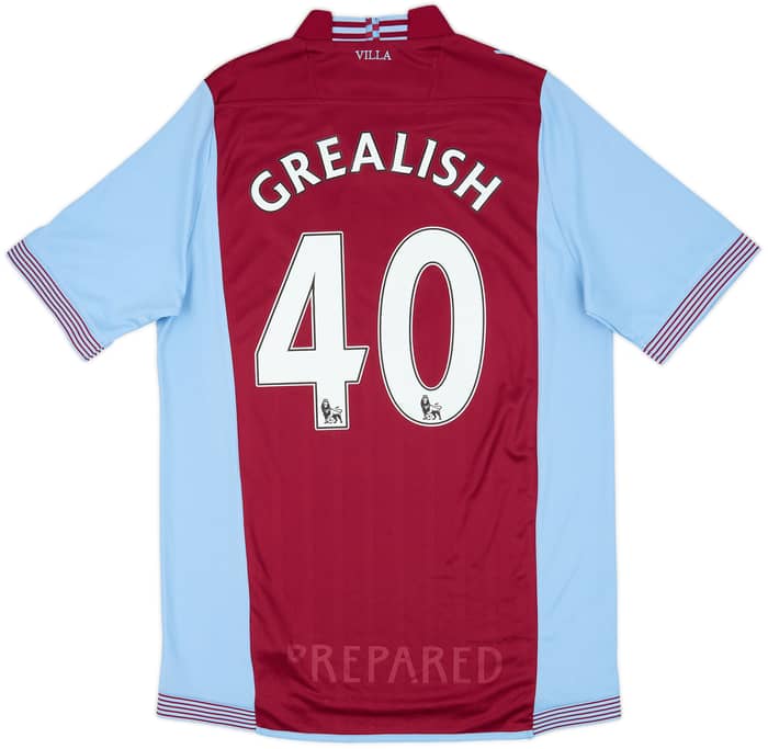 2013-14 Aston Villa Home Shirt Grealish #40 (L)