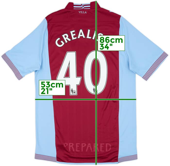 2013-14 Aston Villa Home Shirt Grealish #40 (L)
