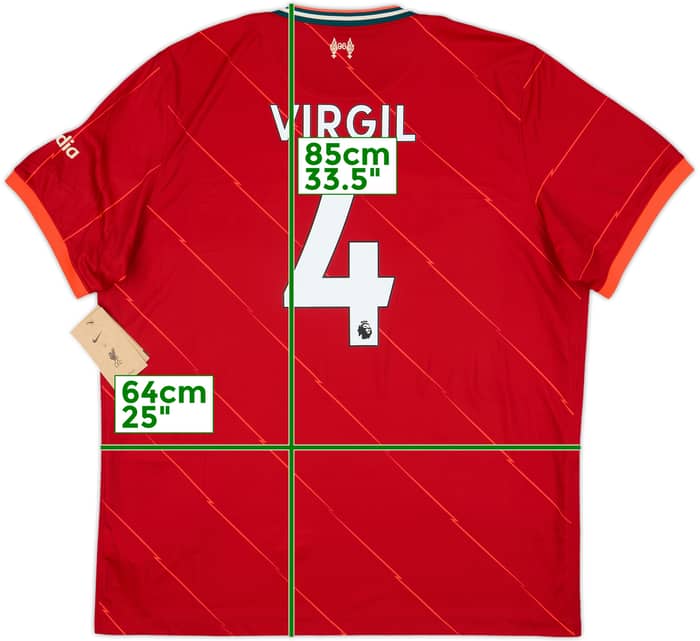 2021-22 Liverpool Home Shirt Virgil #4 (XXL)