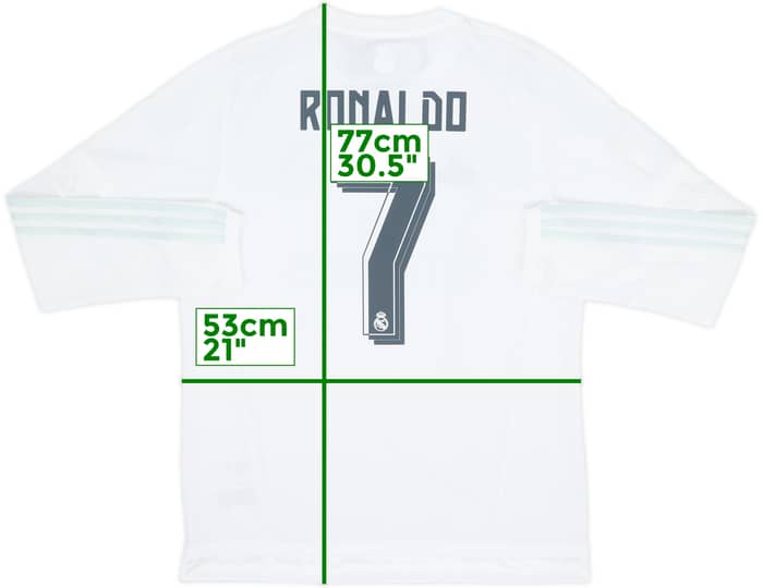 2015-16 Real Madrid Home L/S Shirt Ronaldo #7 (L)