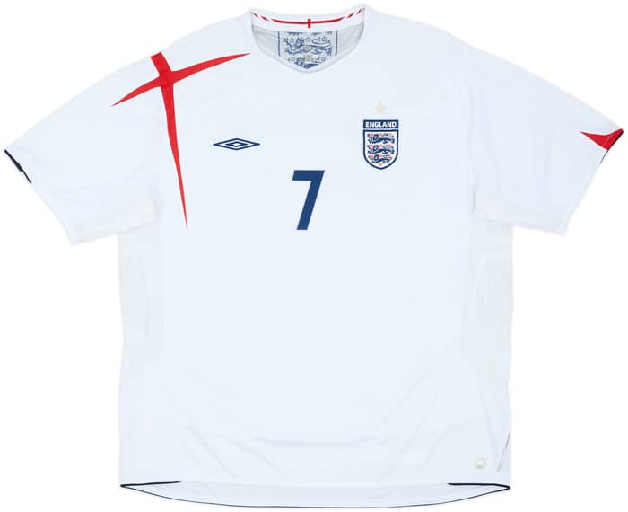 2005-07 England Home Shirt Beckham #7 - 7/10 - (3XL)