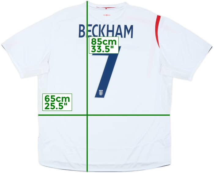 2005-07 England Home Shirt Beckham #7 - 7/10 - (3XL)