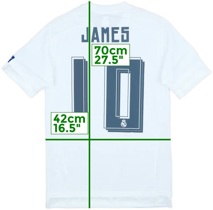 2015-16 Real Madrid Home Shirt James #10 (XS)