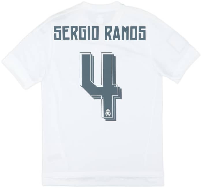 2015-16 Real Madrid Home Shirt Sergio Ramos #4 (XS)