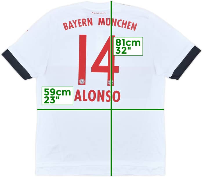 2015-16 Bayern Munich Away Shirt Alonso #14 (XL)