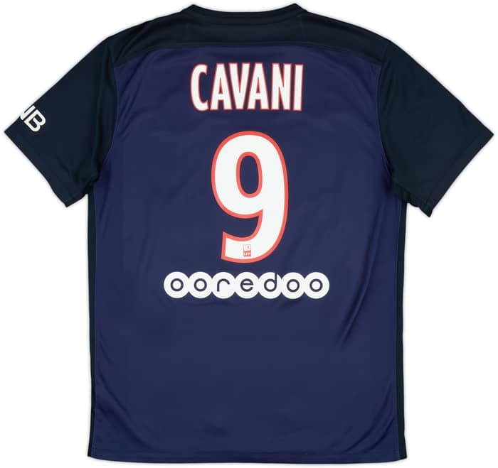 2015-16 Paris Saint-Germain Home Shirt Cavani #9 - 6/10 - (M)